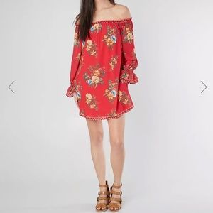 Flying Tomato Off the Shoulder Dress